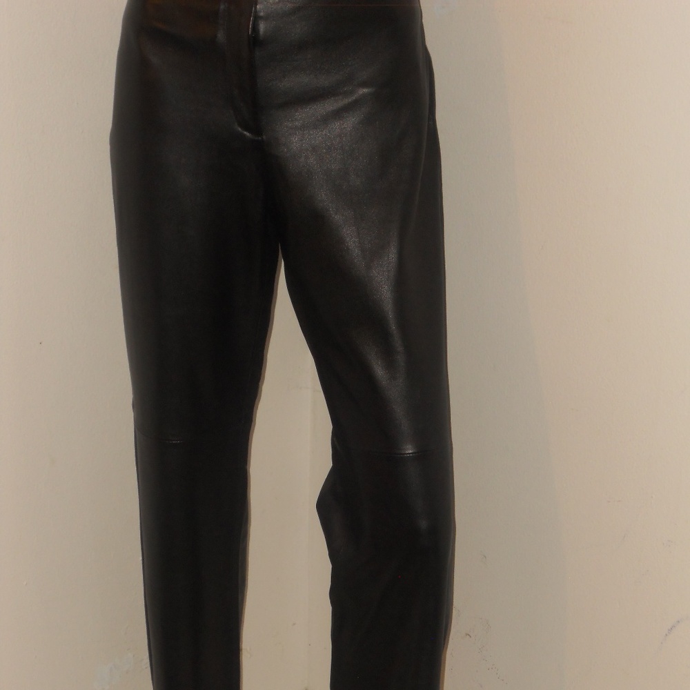 PARALLEL BLACK LEATHER PANTS SIZE 10